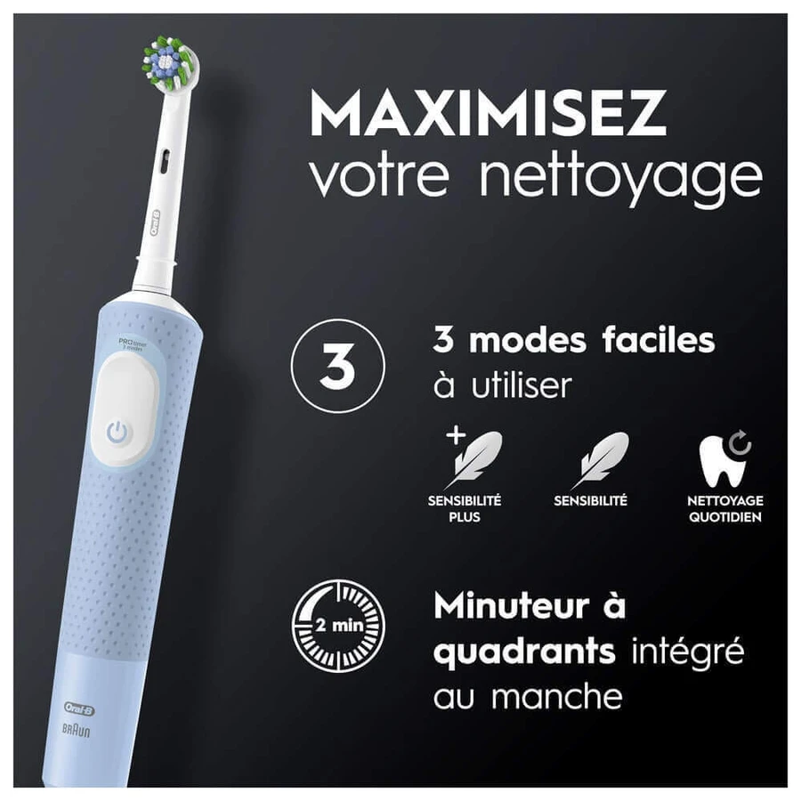 Електрична зубна щітка Oral-B перехресної дії Vitality Pro Blue: ціни та характеристики