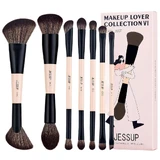 Набір двосторонніх пензликів для макіяжу Jessup Duo-End Brush Versatility Collection Персиковий пил, 7 штук