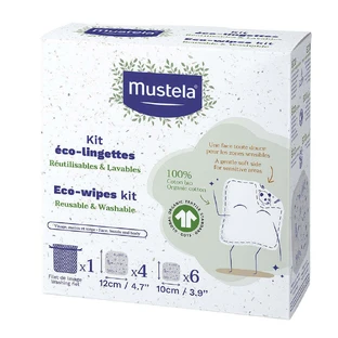 Mustela Набор многоразовых и моющихся экологических салфеток x10