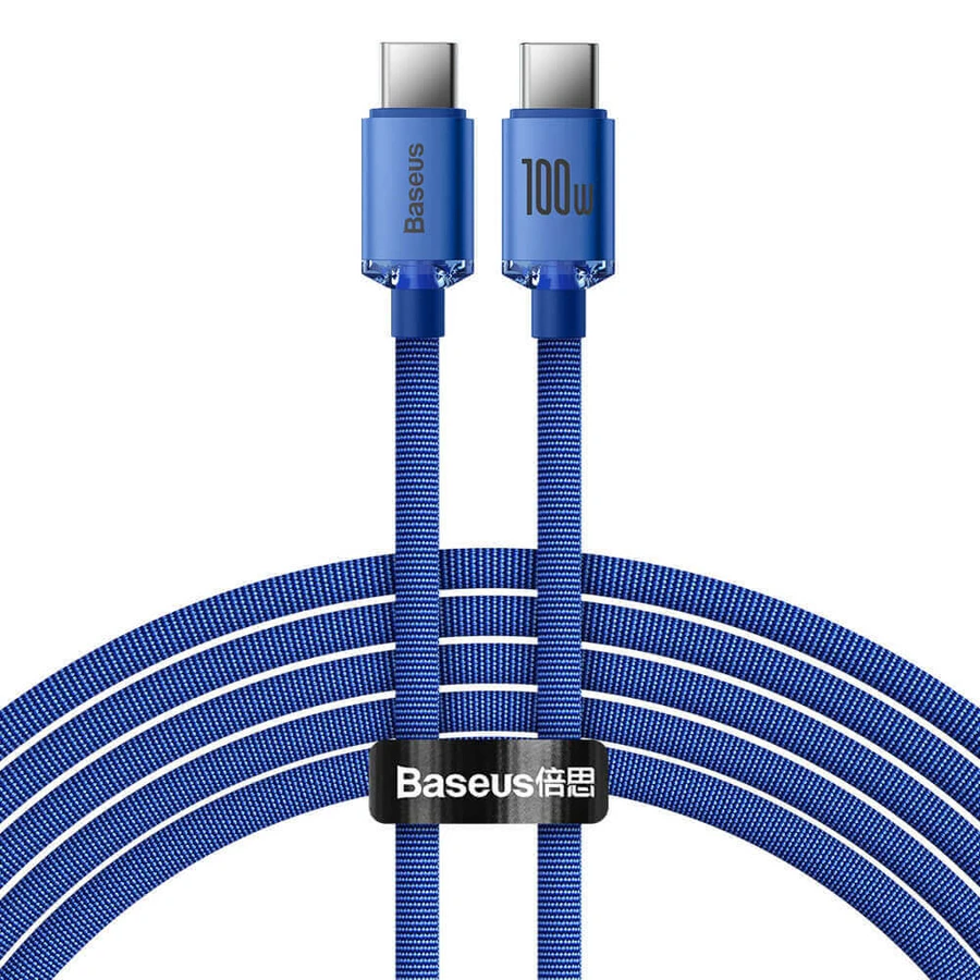 Кабель Baseus CAJY000703 USB-C - USB-C PD 100W 480Mbps 2m - синий: цены и характеристики