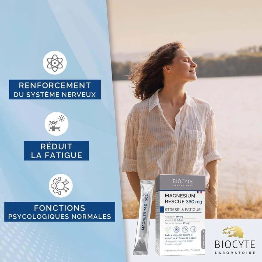 Biocyte Magnesium Rescue 360 мг Стресс и усталость 14 палочек: цены и характеристики