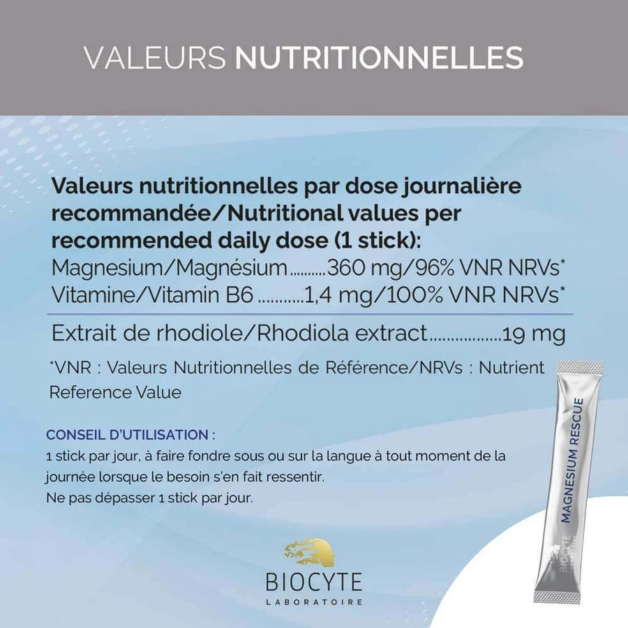 Biocyte Magnesium Rescue 360 мг Стресс и усталость 14 палочек: цены и характеристики