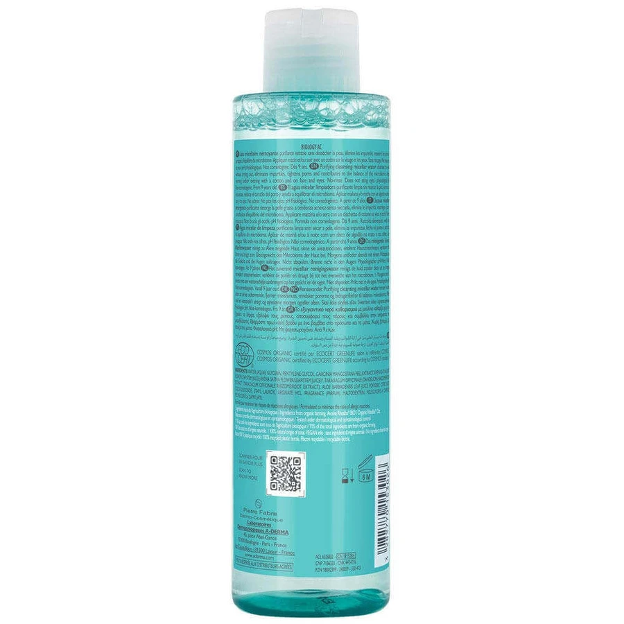A-Derma Biology AC Bio Cleansing Мицеллярная очищающая вода 200 мл: цены и характеристики