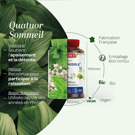 Superdiet Quatuor Serene Sleep Organic Lemon Balm 150 Gélules: цены и характеристики