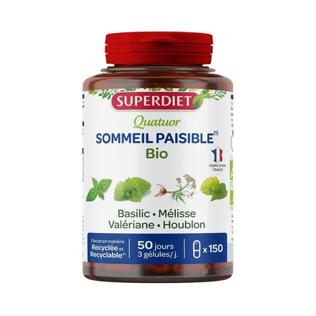 Superdiet Quatuor Serene Sleep Organic Lemon Balm 150 Gélules: цены и характеристики