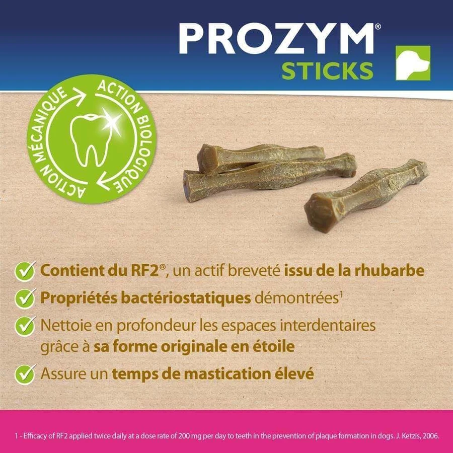 Ceva Prozym Sticks à mâcher RF2 pour l'hygiène bucco-dentaire Sticks pour animaux de 0 à 25kg x12: цены и характеристики