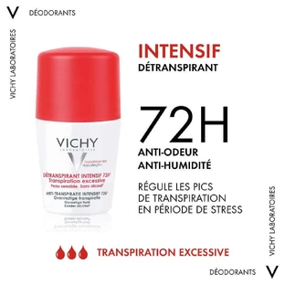 Vichy Дезодорант Интенсивный антиперспирант 72 часа роликовый для чувствительной кожи 50 мл