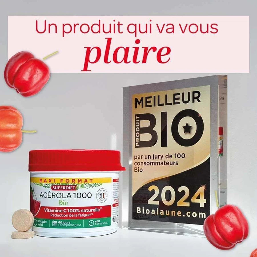 Superdiet Acerola 1000 Bio Natural Vitamin C 60 жевательных таблеток: цены и характеристики