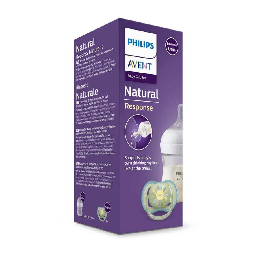 Avent Natural Response Coffret Découverte Bébé Biberon + Sucette 125 мл: цены и характеристики