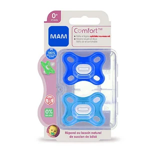 Симетричні пустушки Mam Comfort Силіконовий оригінал зі стерилізаційною коробкою 0 місяців + 2шт
