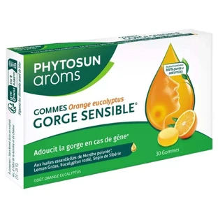 Phytosun Aroms для чувствительного горла с апельсином и эвкалиптом, 30 жевательных таблеток