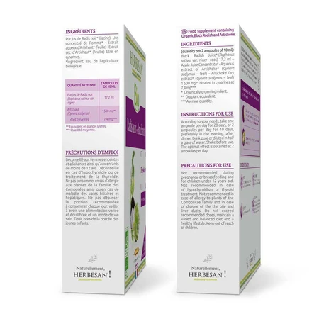 Herbesan Radis Noir Et Artichaut Bio Digestion 20 ампул: цены и характеристики