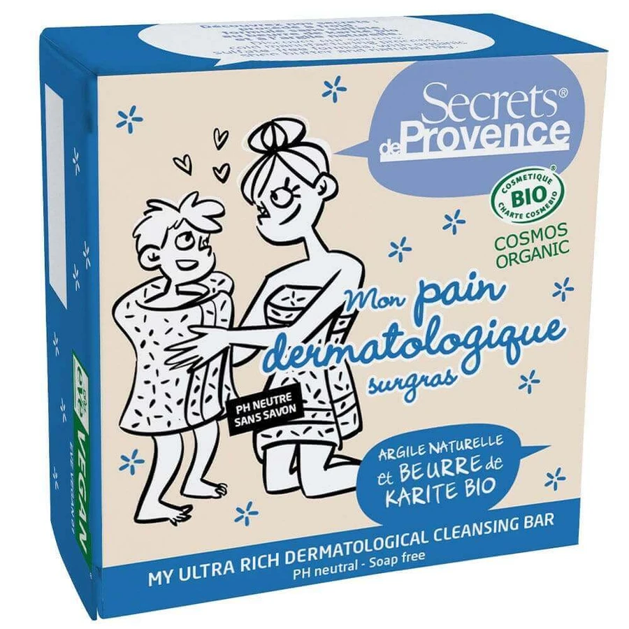 Органічний супержирний дерматологічний батончик Secrets de Provence з нейтральним рН 89г: ціни та характеристики