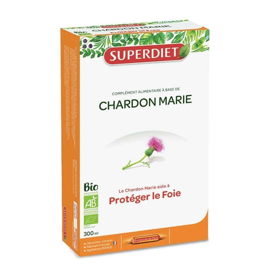 Superdiet Milk Thistle Organic Digestion 20 Protection Du Foie 20 Ampoules: цены и характеристики