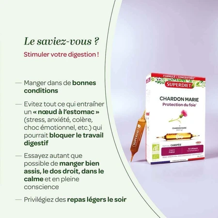 Superdiet Milk Thistle Organic Digestion 20 Protection Du Foie 20 Ampoules: цены и характеристики