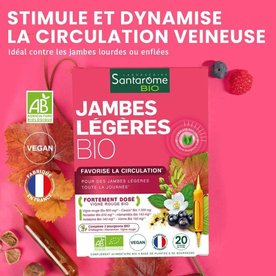 Santarome Jambes Legeres 20 Ampoules Bio Favorise la circulation 200ml: цены и характеристики