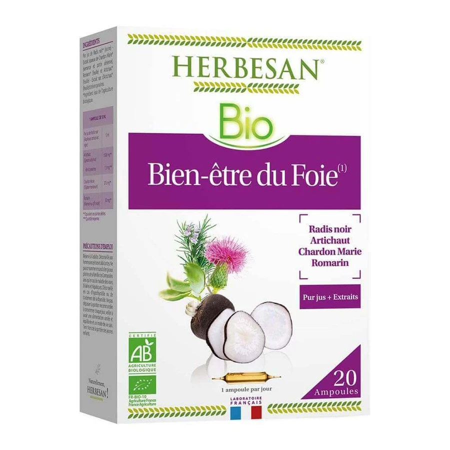 Herbesan Bien-Être Du Foie Bio 20 ампул: ціни та характеристики