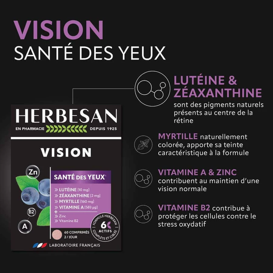Herbesan Vision Santé Des Yeux 60 Comprimés: ціни та характеристики