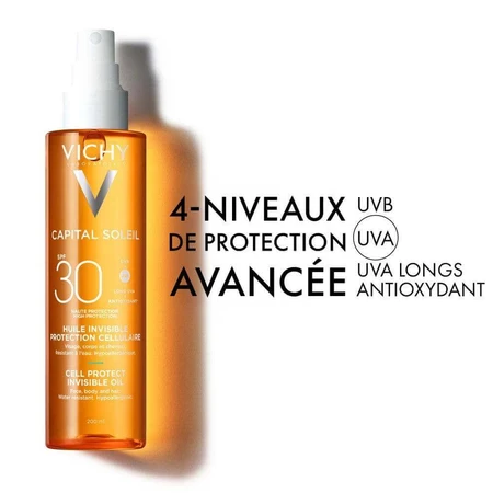 Vichy Capital Soleil Huile Invisible Protection Cellulaire SPF30 200 мл Vichy Capital Soleil Huile Invisible Protection Cellulaire SPF30 200 мл: ціни та характеристики