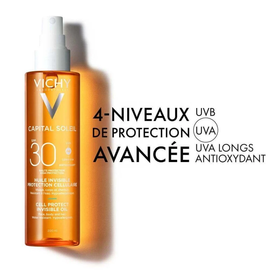 Vichy Capital Soleil Huile Invisible Protection Cellulaire SPF30 200 мл Vichy Capital Soleil Huile Invisible Protection Cellulaire SPF30 200 мл: ціни та характеристики