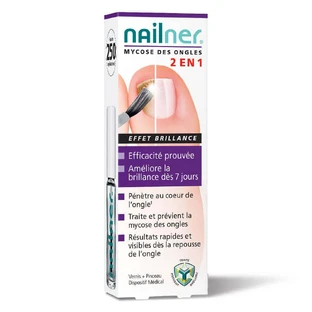 Nailner Лак для ногтей 2 в 1 с кисточкой и эффектом блеска 5 мл