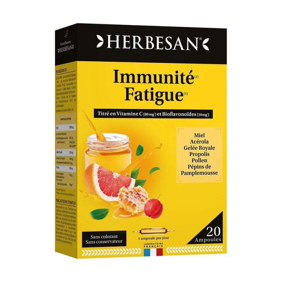 Herbesan Complexe Vitalité Immunité Fatigue 20 ампул: цены и характеристики