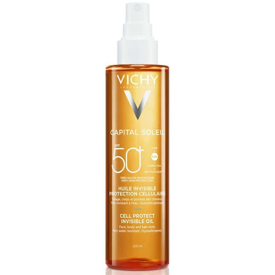 Vichy Capital Soleil Невидима олія Invisible Oil Cellular Protection SPF50+ 200 мл: ціни та характеристики