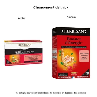 Herbesan Panax Ginseng Meyer Tonus Et Energia 20 флаконов Booster D'Énergie 300 мл