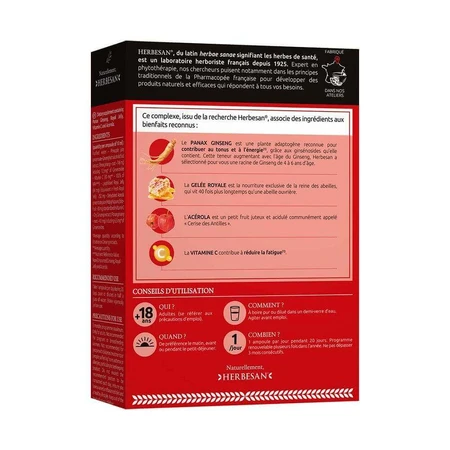 Herbesan Panax Ginseng Meyer Tonus Et Energia 20 флаконів Booster D'Énergie 300 мл: ціни та характеристики