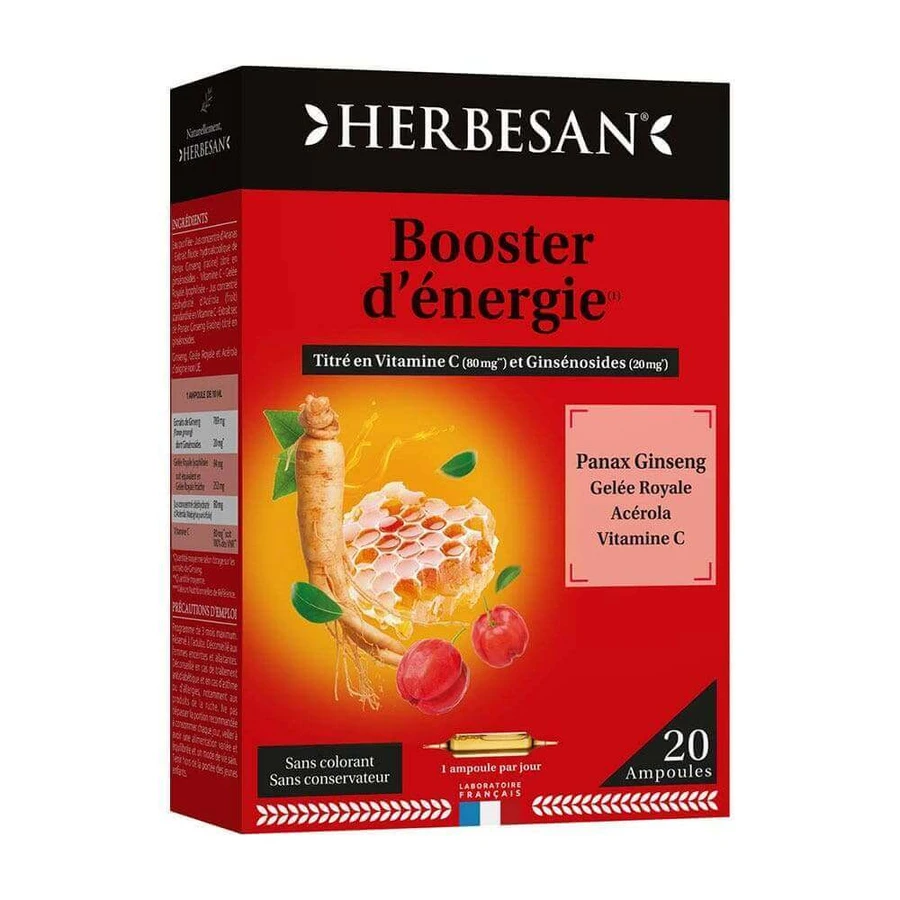 Herbesan Panax Ginseng Meyer Tonus Et Energia 20 флаконів Booster D'Énergie 300 мл: ціни та характеристики