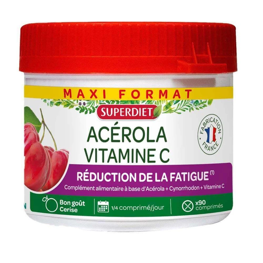 Superdiet Maxi Pot Acérola Vitamine C Réduction De La Fatigue 90 Comprimés: цены и характеристики