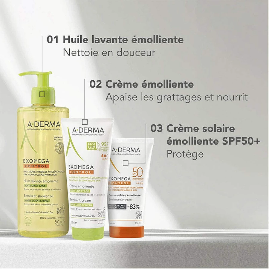 A-Derma Exomega Control Crème émolliente émolliente anti-grattage SPF50+ 150ml: ціни та характеристики