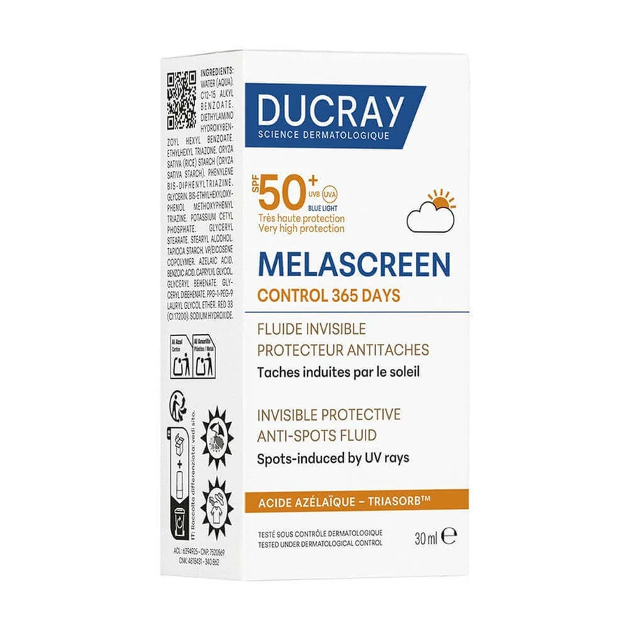 Ducray Melascreen Control 365 jours Флюїд невидимий SPF50+ 30 мл: ціни та характеристики