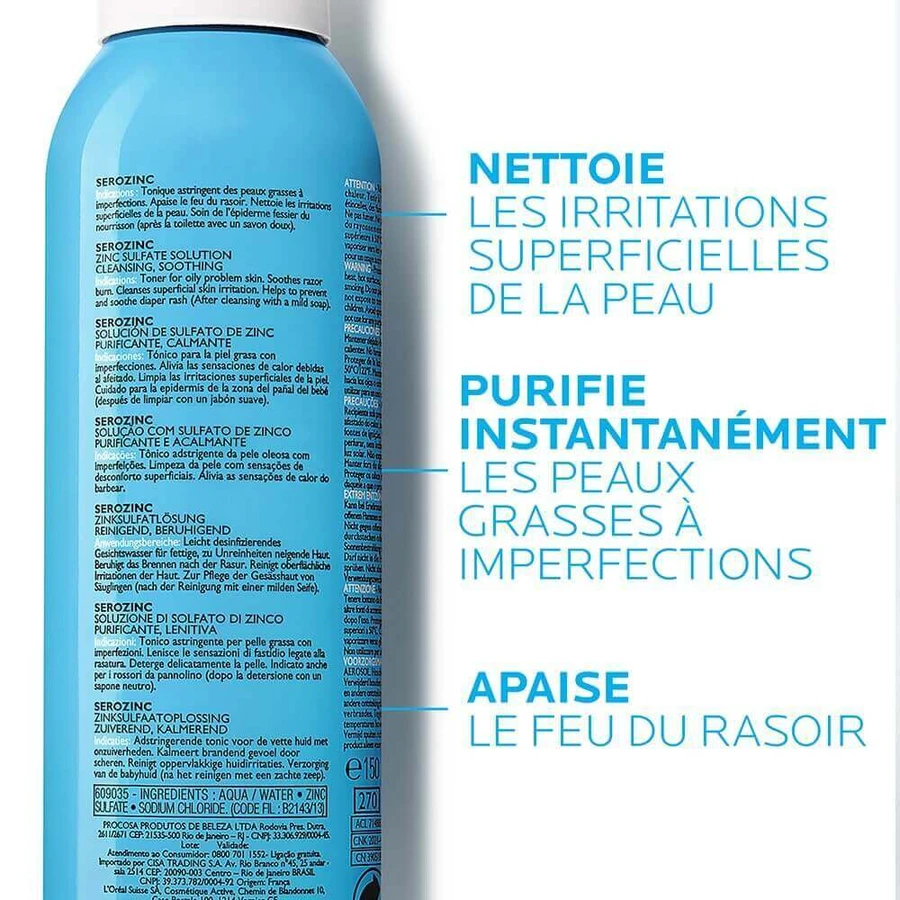 Спрей для обличчя La Roche-Posay Zinc Sulfate Solution, себорегулюючий, 150 мл: ціни та характеристики