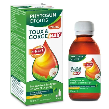 Phytosun Aroms Sirop Toux & Gorge Max Effet 8 en 1 200ml: ціни та характеристики