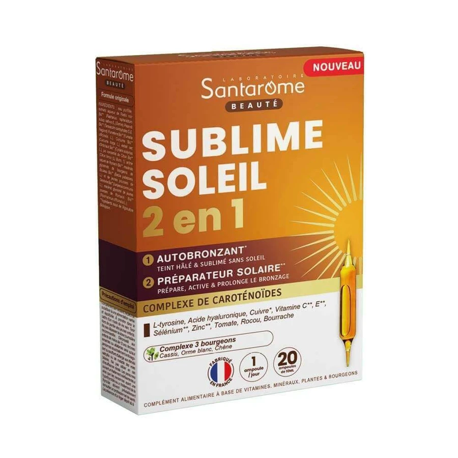 Santarome Sublime Soleil 2en1 Autobronzant & Préparateur Solaire 20 ампул: цены и характеристики