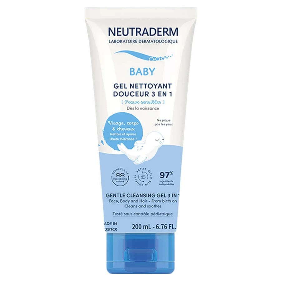 Neutraderm Гель для немовлят нетто 3 в 1 Peaux sensibles 200мл: ціни та характеристики