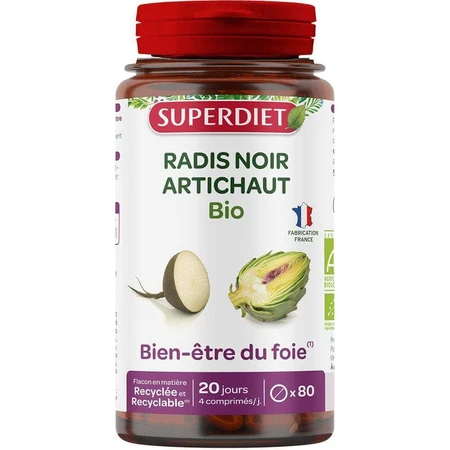 Superdiet Radis Noir Artichaut Bio Bien être du foie 80 comprimés: цены и характеристики
