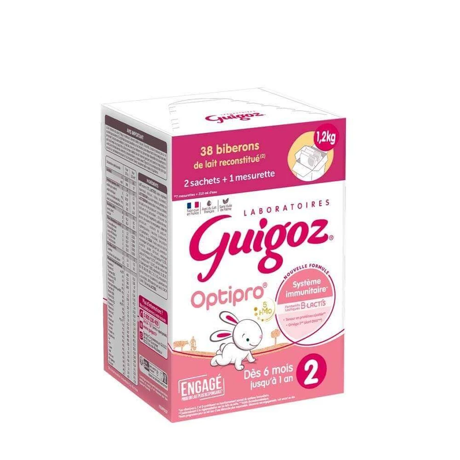 Сухе молоко Guigoz Optipro 2 З 6 місяців 1,2 кг: ціни та характеристики