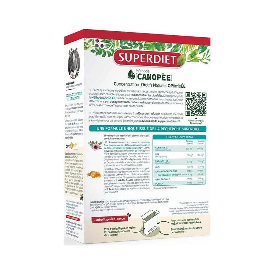 Superdiet Seve Imperiale Biologico 20 Immunité et Respiration 20 Ampoules: цены и характеристики