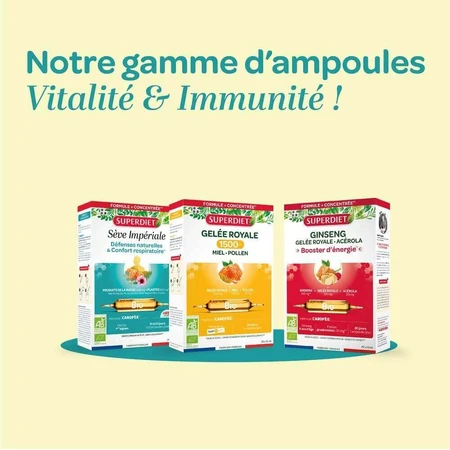 Superdiet Seve Imperiale Biologico 20 Immunité et Respiration 20 Ampoules: цены и характеристики