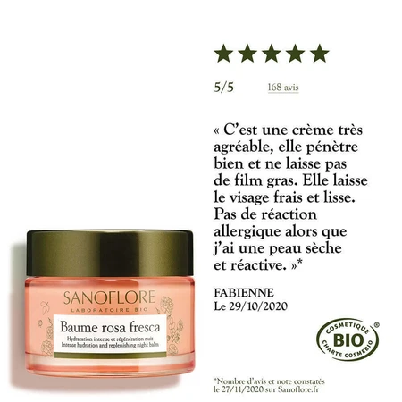 Sanoflore Rosa Baume De Rosee Hydratation Intense Et Regeneration Nuit 50ml: ціни та характеристики