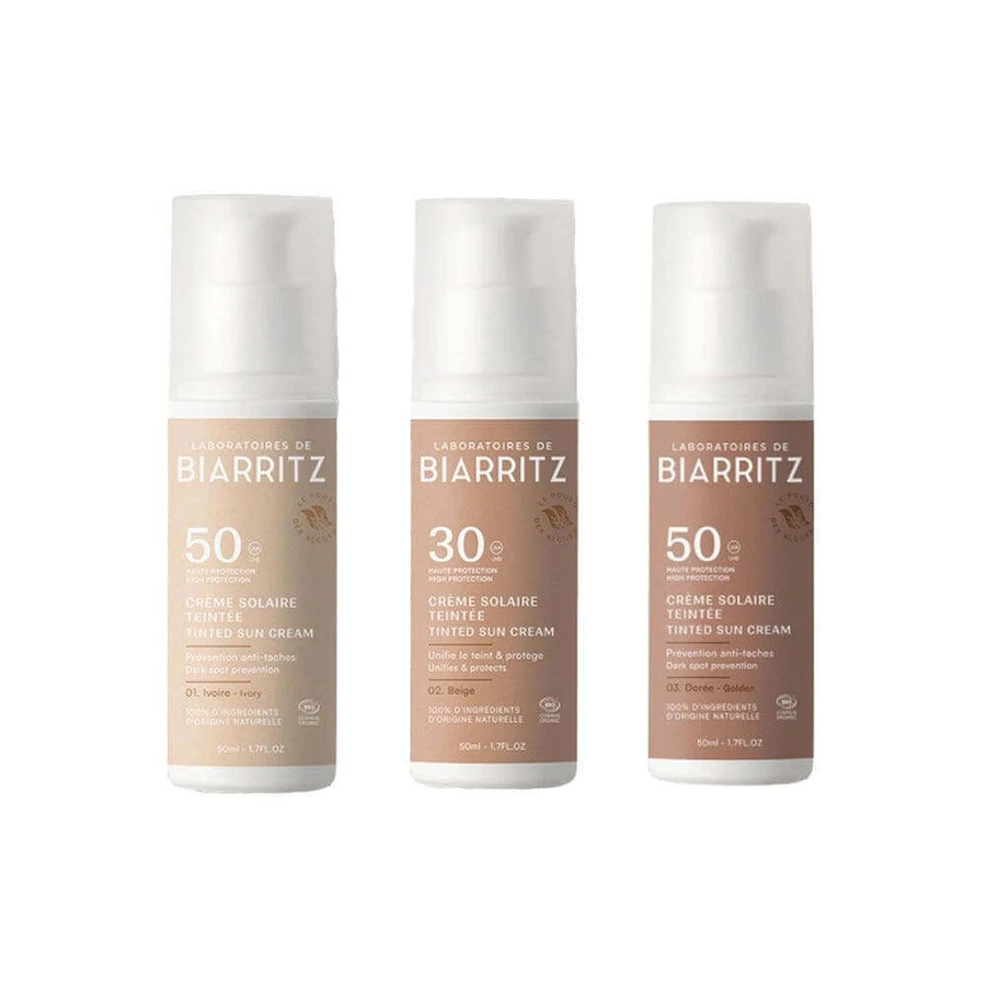 Laboratoires De Biarritz Засоби для засмаги Біо тонований крем для обличчя від сонця SPF50 Зволожує та захищає 50мл: ціни та характеристики