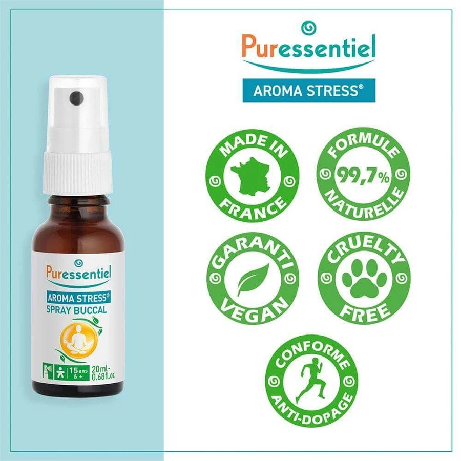 Спрей для порожнини рота Puressentiel Aroma від стресу з органічними ефірними оліями 20 мл: ціни та характеристики