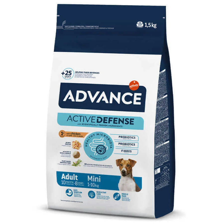Advance (Едванс) Dog Adult Mini Chicken&Rice - Сухий корм з м'ясом курки для дорослих собак малих порід, 1.5 кг: ціни та характеристики