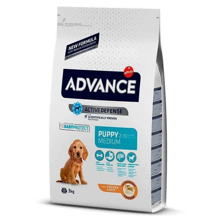 Advance (Эдванс) Dog Medium Puppy Chicken&Rice - Сухой корм с мясом курицы для щенков средних пород, 3 кг: цены и характеристики