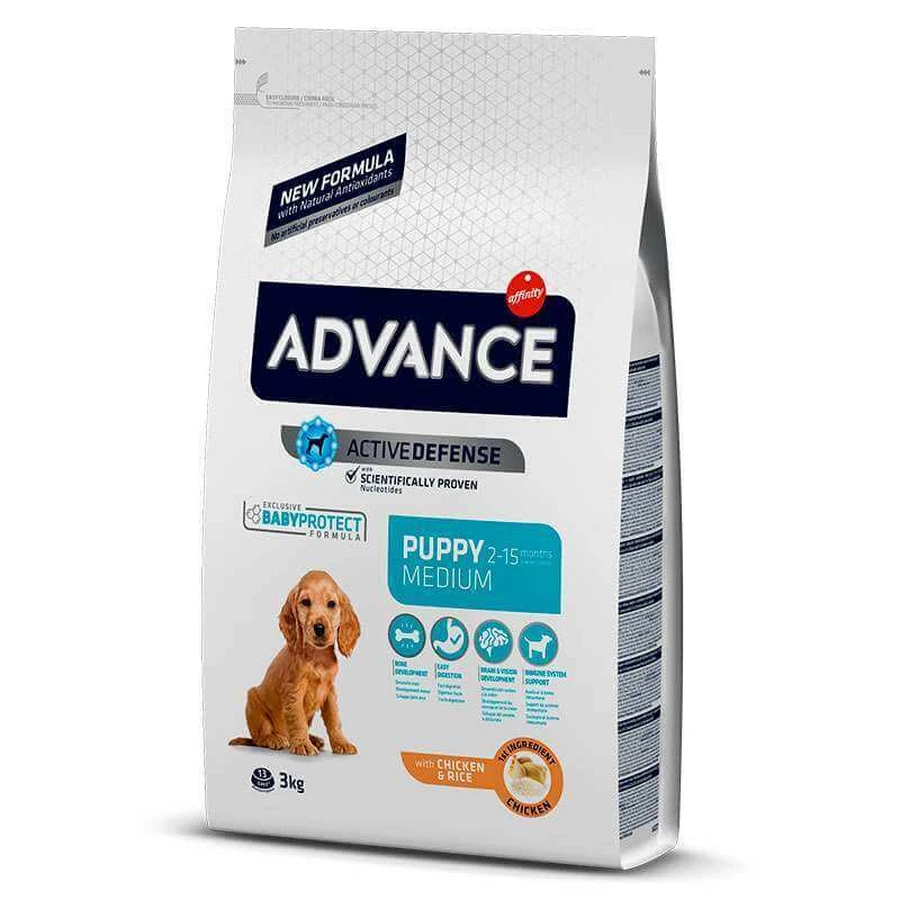 Advance (Эдванс) Dog Medium Puppy Chicken&Rice - Сухой корм с мясом курицы для щенков средних пород, 3 кг: цены и характеристики