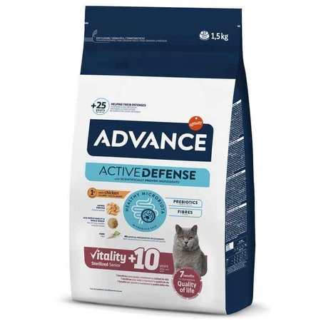 Advance Cat Vitality Senior Sterilized - Сухий корм з куркою для стерилізованих кішок і кастрованих котів старше 10 років, 1.5 кг: ціни та характеристики