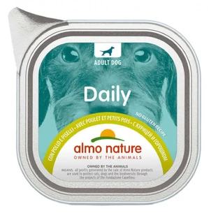 Almo Nature (Альмо Натюр) Daily Adult Dog Chicken&Peas - Консервированный корм с курицей и горошком для взрослых собак, 100 г
