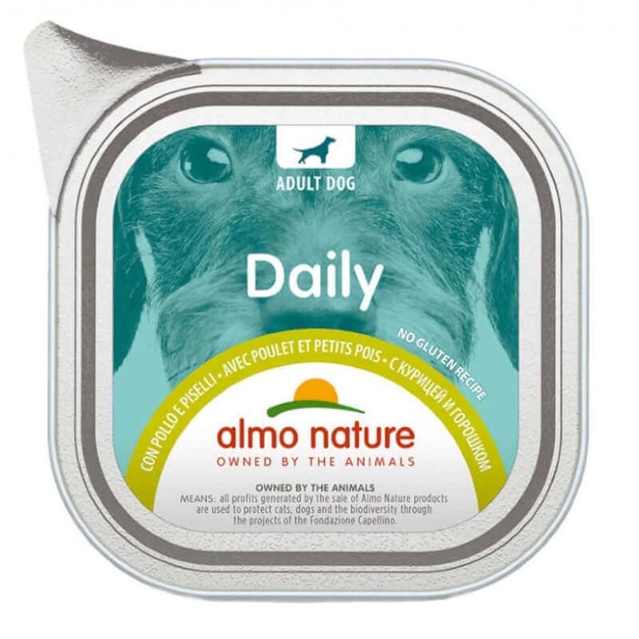 Almo Nature (Альмо Натюр) Daily Adult Dog Chicken&Peas - Консервированный корм с курицей и горошком для взрослых собак, 100 г: цены и характеристики